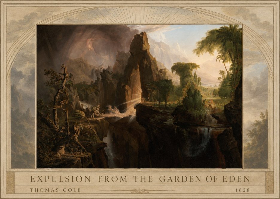 Thomas Cole Expulsion from the Garden of Eden II No3 - Poszter