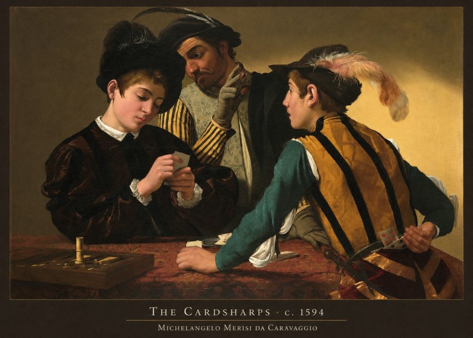 Michelangelo Merisi da Caravaggio The Cardsharps III No3 - Poszter