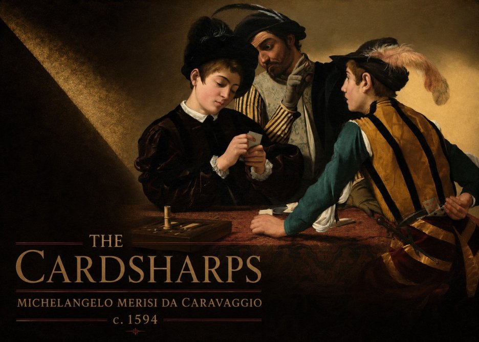 Michelangelo Merisi da Caravaggio The Cardsharps III No6 - Poszter