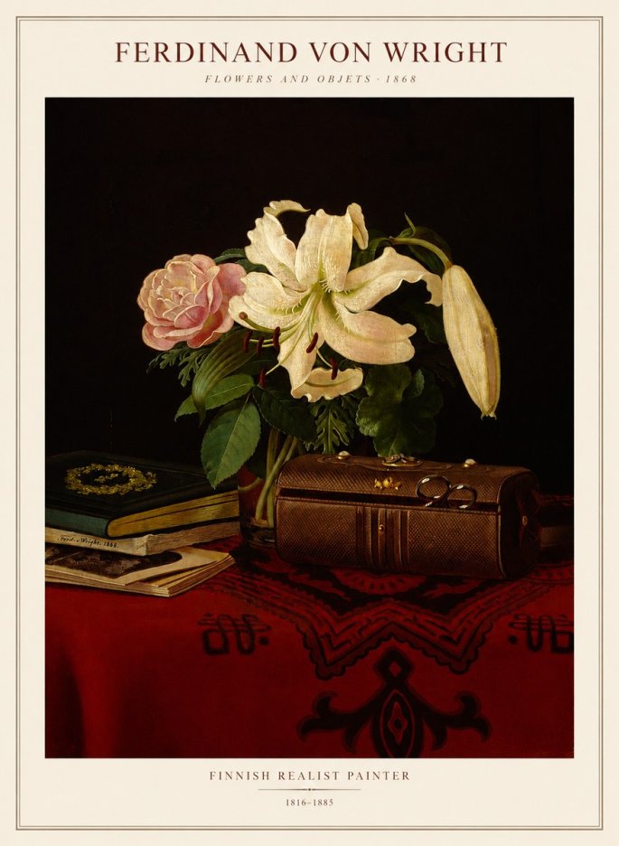 Ferdinand von Wright Flowers and Objets No1 - Poszter