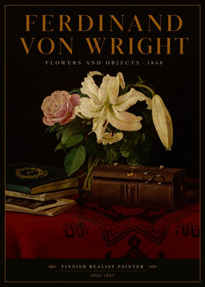 Ferdinand von Wright Flowers and Objets No4 - Poszter