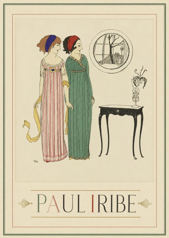 Paul Iribe Two Women in Elegant Dresses No1 - Poszter
