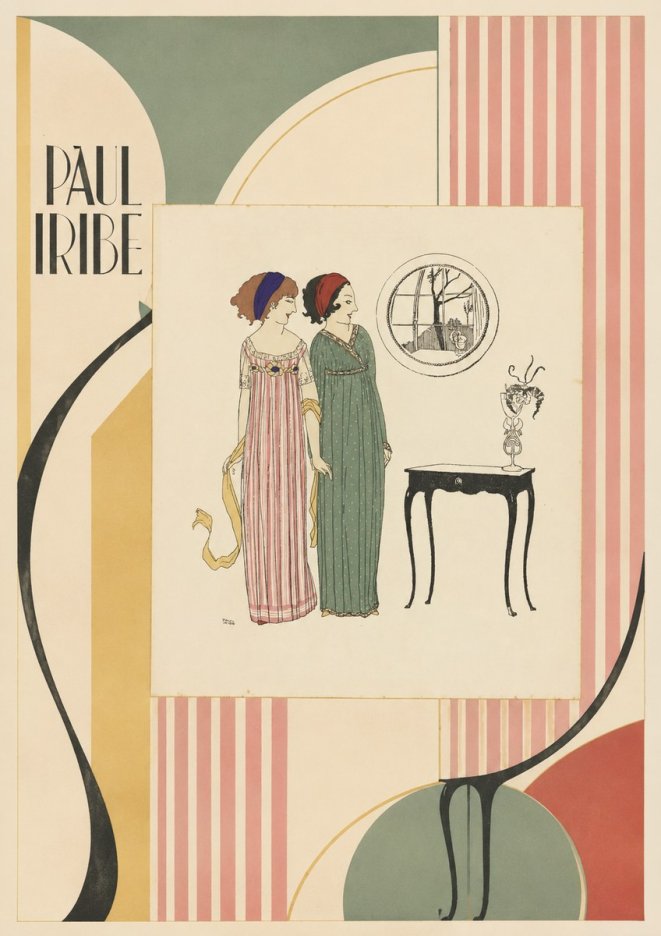 Paul Iribe Two Women in Elegant Dresses No4 - Poszter