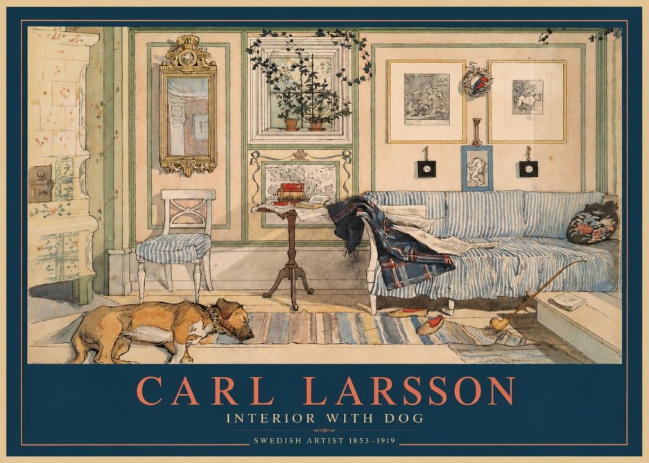 Carl Larsson Interior with Dog No2 - Poszter