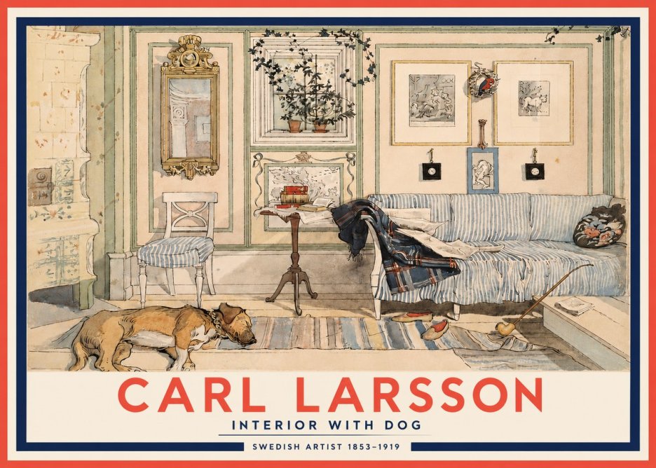 Carl Larsson Interior with Dog No3 - Poszter