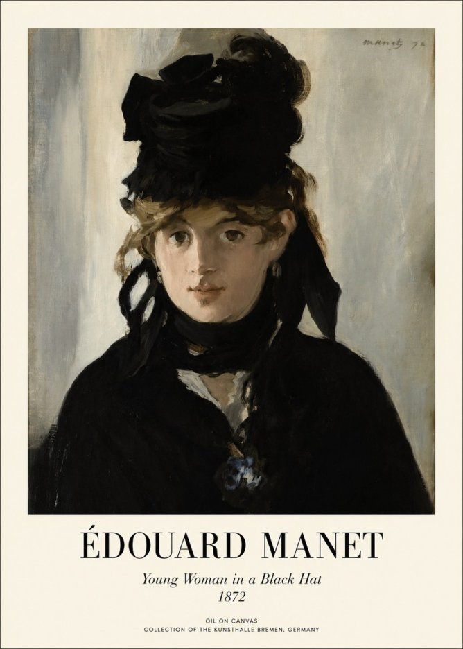 Édouard Manet Young Woman in a Black Hat I No1 - Poszter
