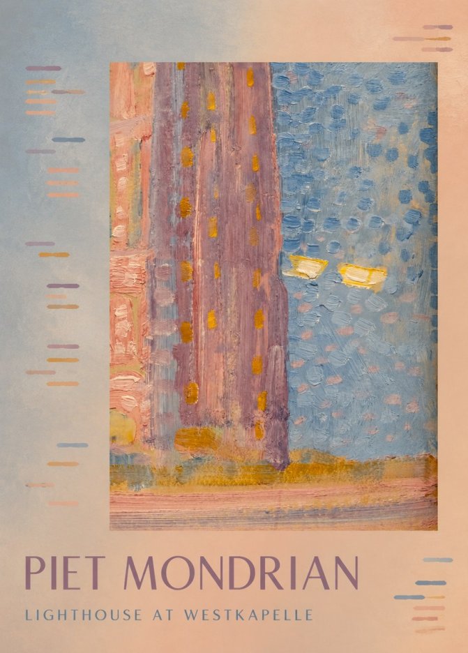 Piet Mondrian Lighthouse at Westkapelle No3 - Poszter