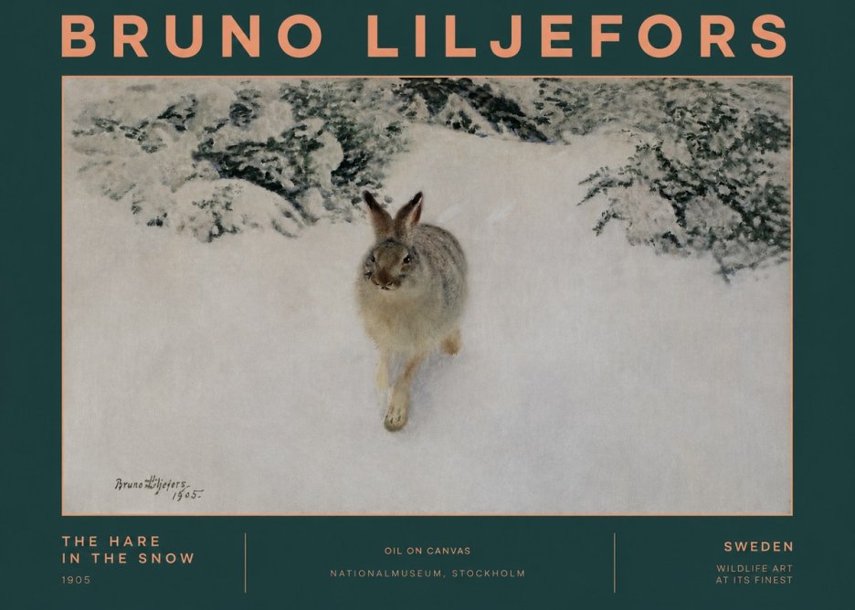 Bruno Liljefors The Hare in the Snow No2 - Poszter