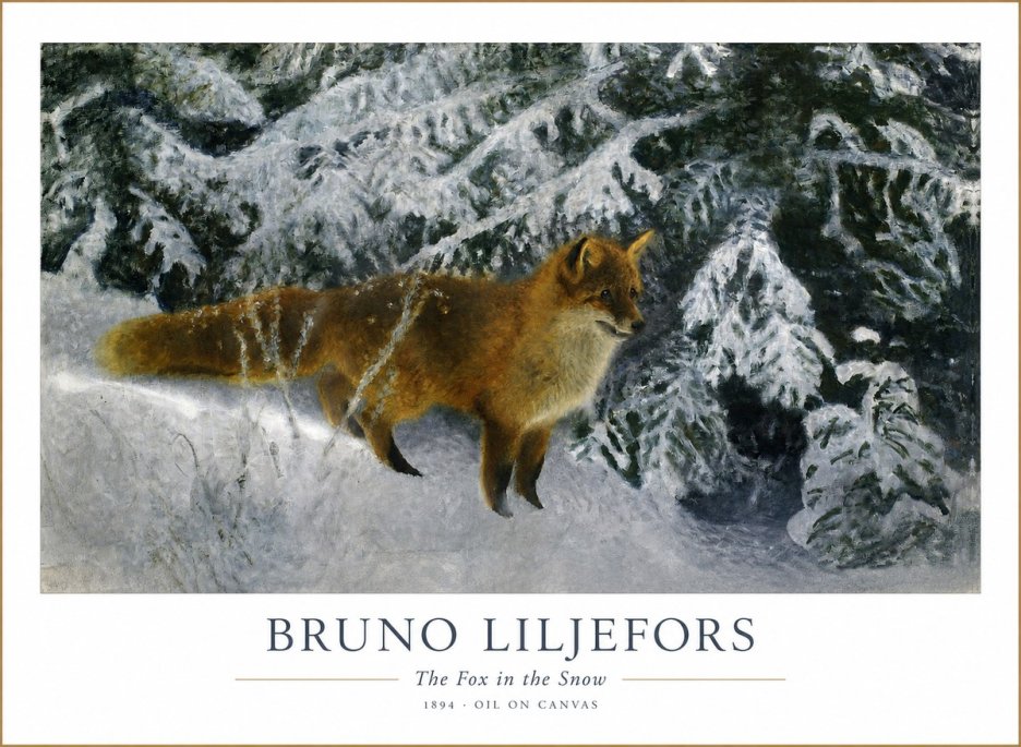 Bruno Liljefors The Fox in the Snow No1 - Poszter