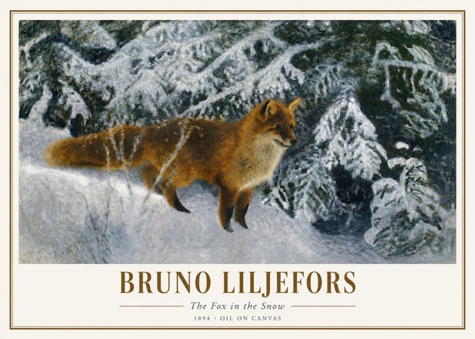 Bruno Liljefors The Fox in the Snow No3 - Poszter