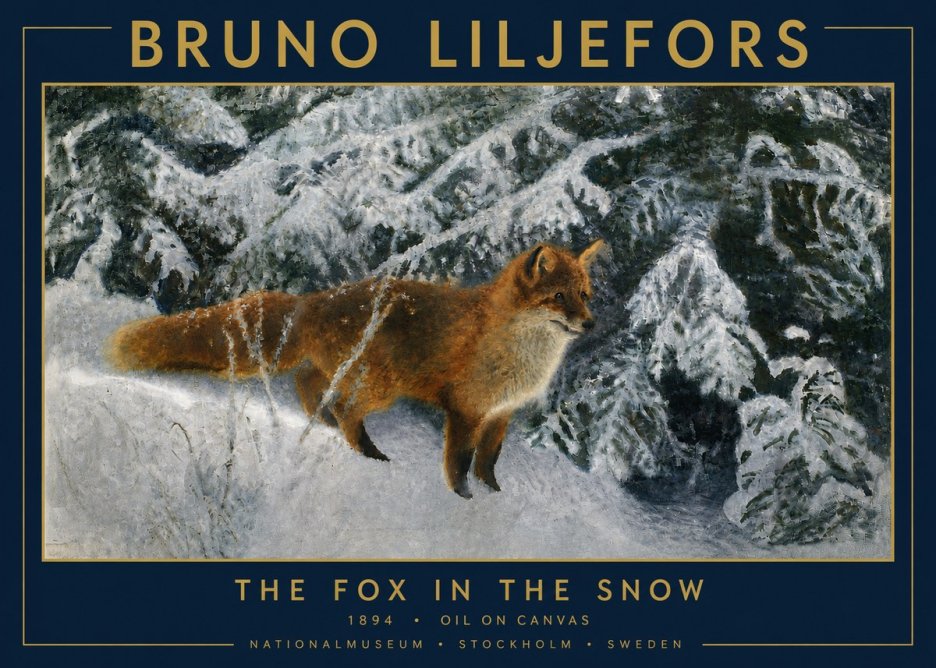 Bruno Liljefors The Fox in the Snow No5 - Poszter