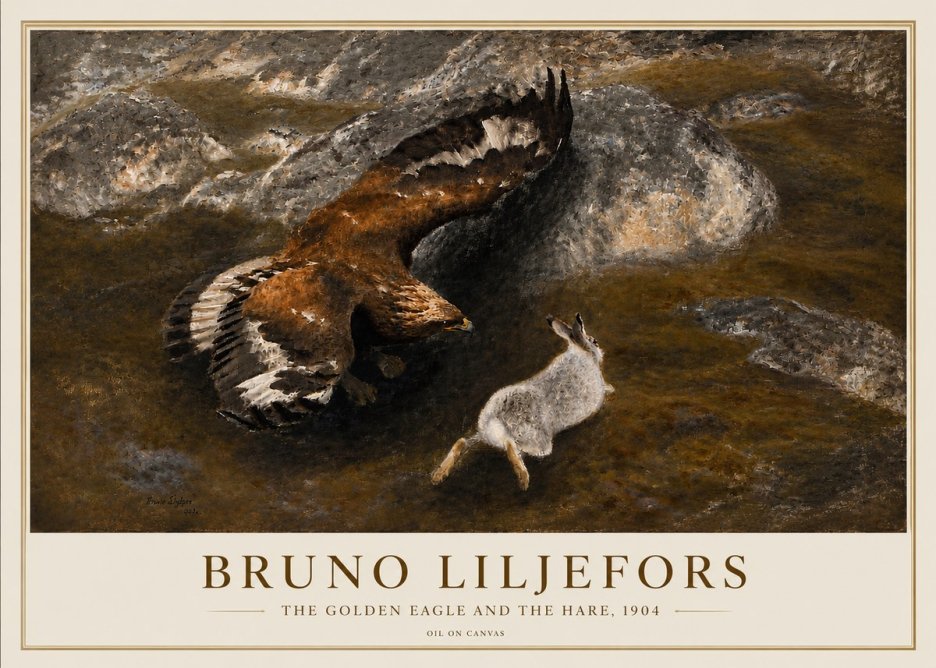 Bruno Liljefors The Golden Eagle and the Hare, 1904 No3 - Poszter