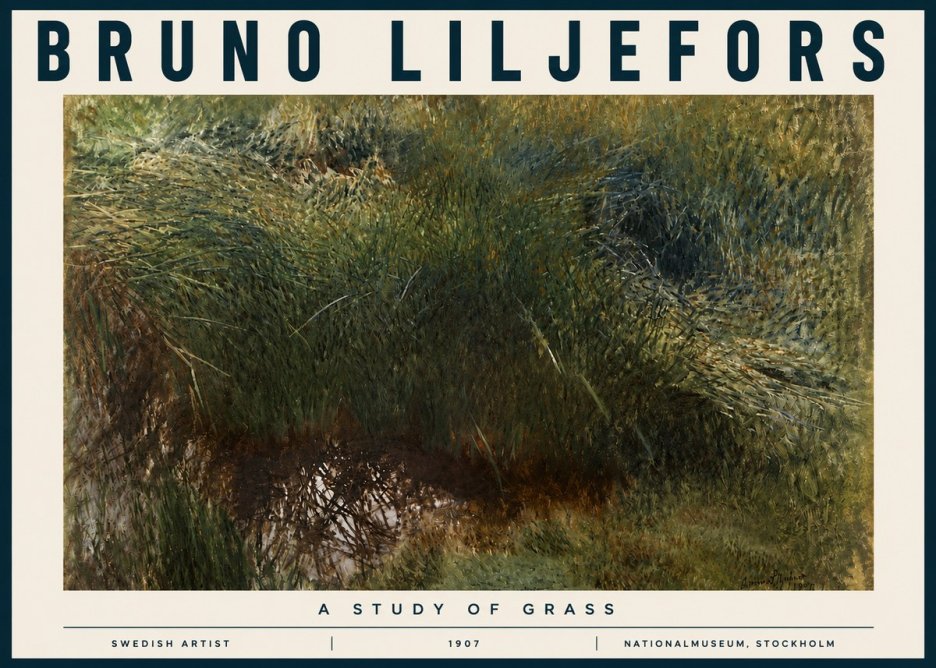 Bruno Liljefors A Study of Grass No4 - Poszter