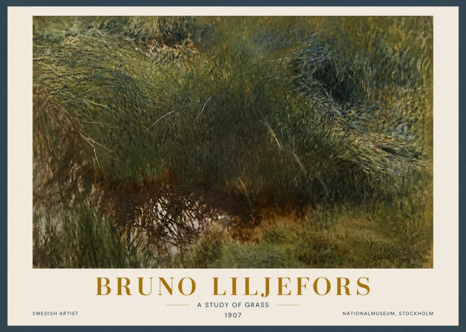 Bruno Liljefors A Study of Grass No5 - Poszter