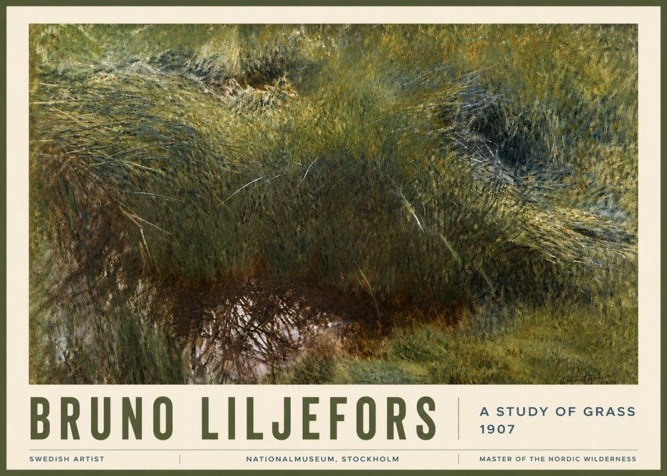 Bruno Liljefors A Study of Grass No6 - Poszter