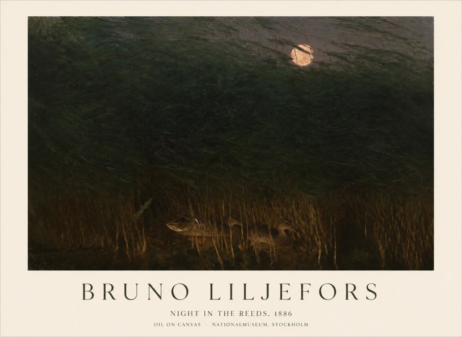 Bruno Liljefors Night in the Reeds No1 - Poszter