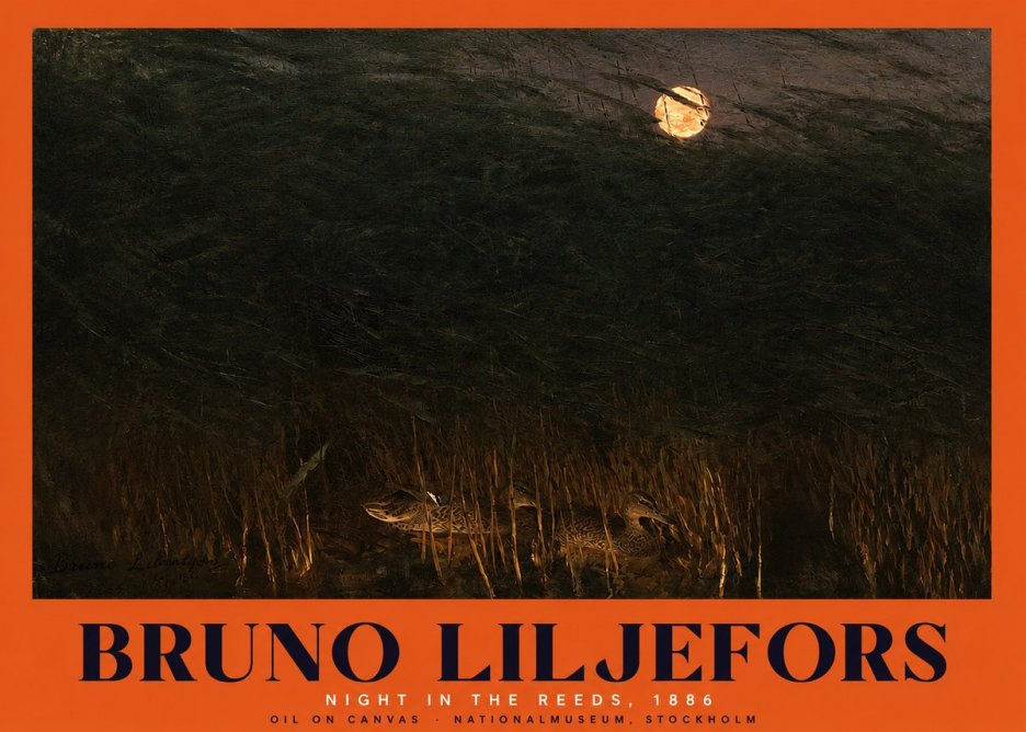 Bruno Liljefors Night in the Reeds No2 - Poszter