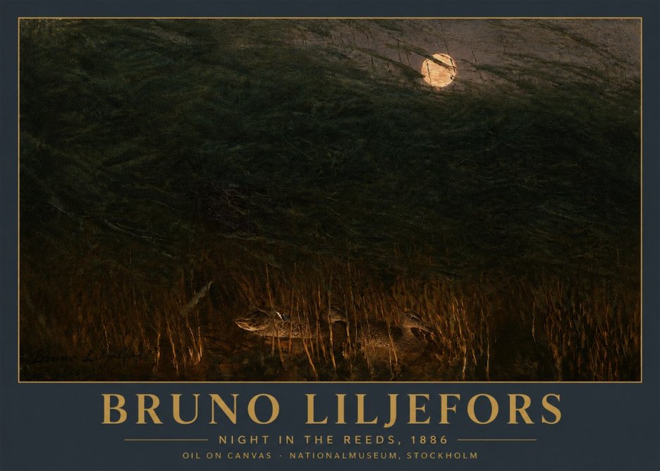 Bruno Liljefors Night in the Reeds No5 - Poszter