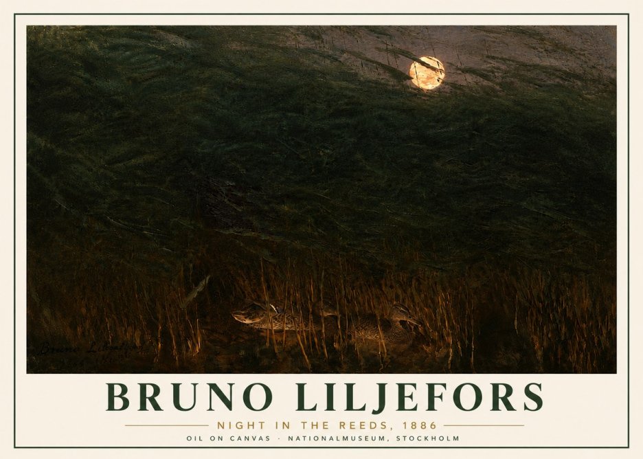 Bruno Liljefors Night in the Reeds No6 - Poszter