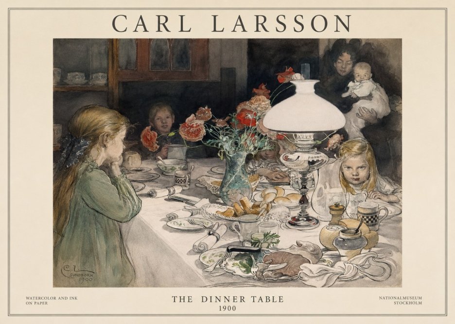 Carl Larsson The Dinner Table No1 - Poszter