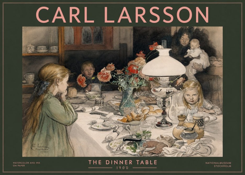 Carl Larsson The Dinner Table No3 - Poszter