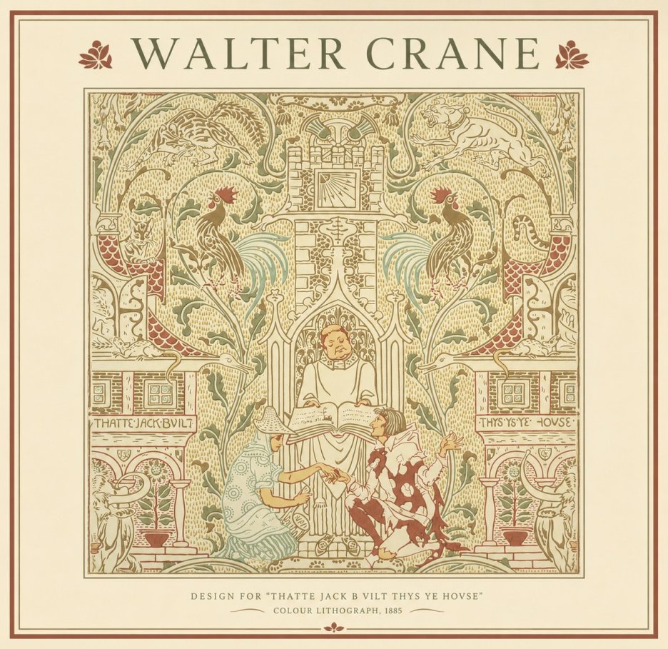 Walter Crane Design for "Thatte Jack B Vilt Thys Ye Hovse" No1 - Poszter
