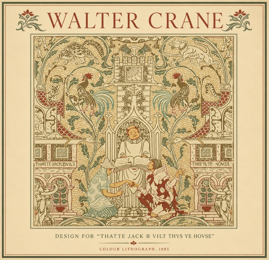 Walter Crane Design for "Thatte Jack B Vilt Thys Ye Hovse" No4 - Poszter