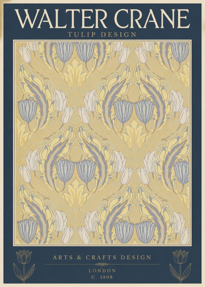 Walter Crane Tulip Design I No2 - Poszter