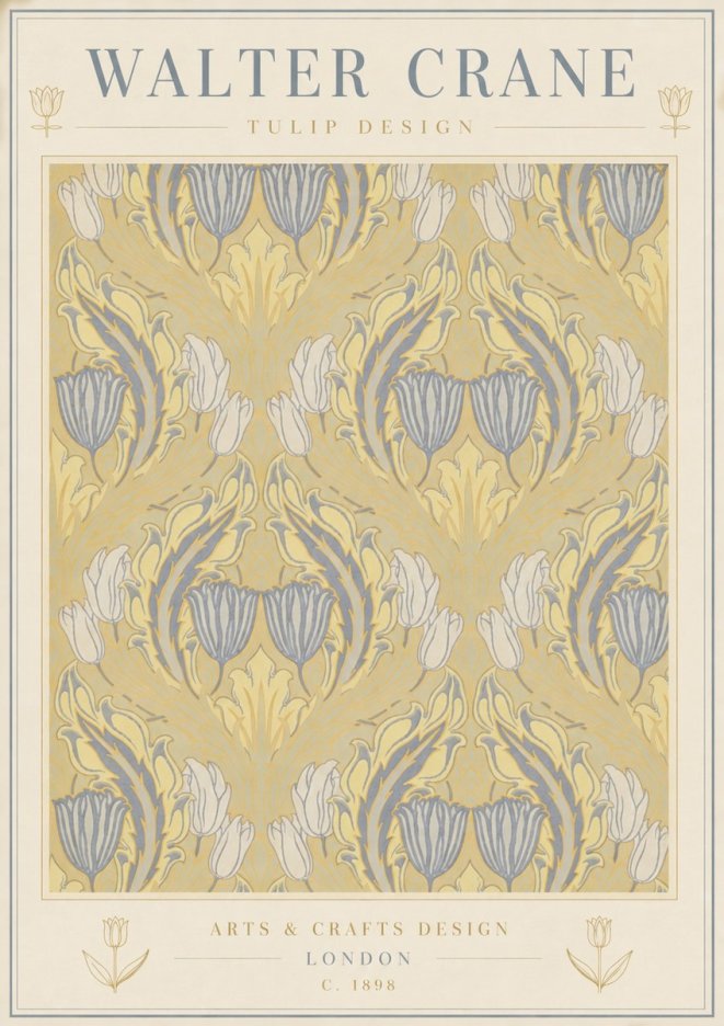 Walter Crane Tulip Design I No3 - Poszter