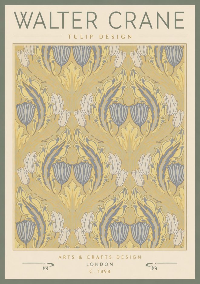Walter Crane Tulip Design I No4 - Poszter