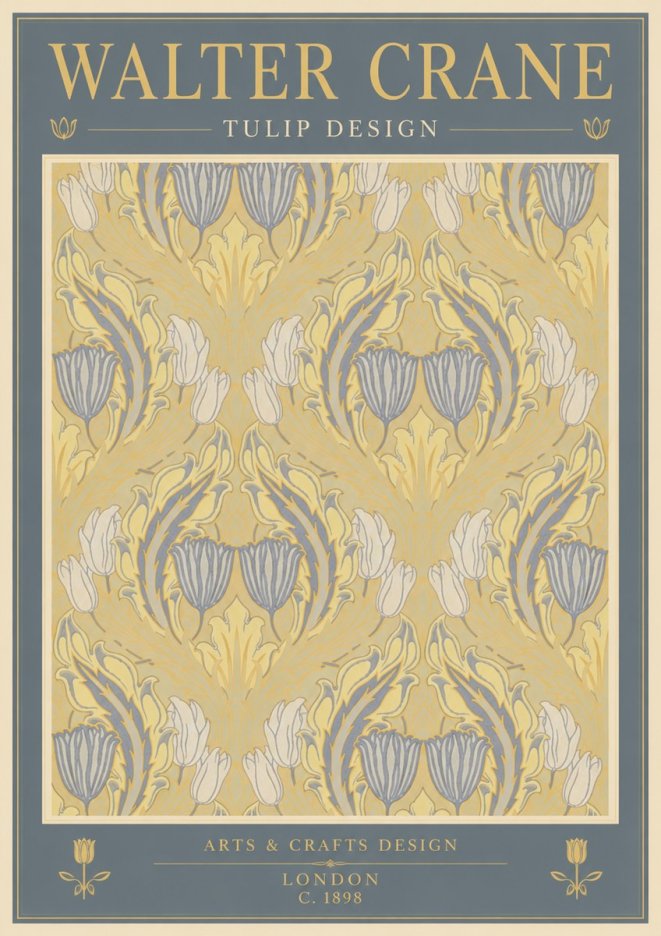 Walter Crane Tulip Design I No5 - Poszter