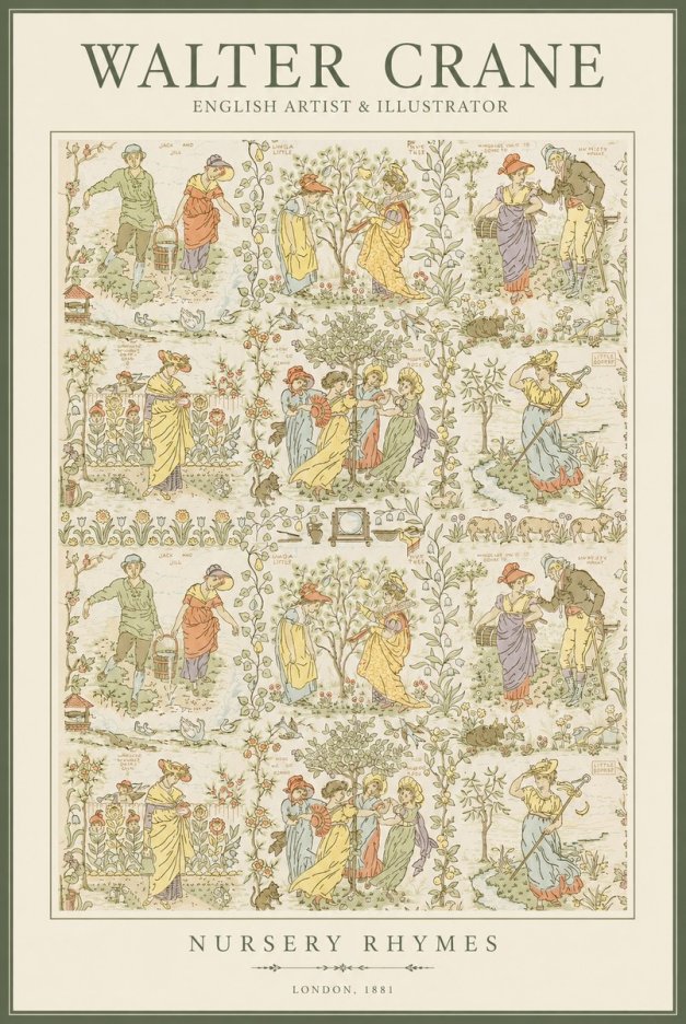 Walter Crane Nursery Rhymes No1 - Poszter