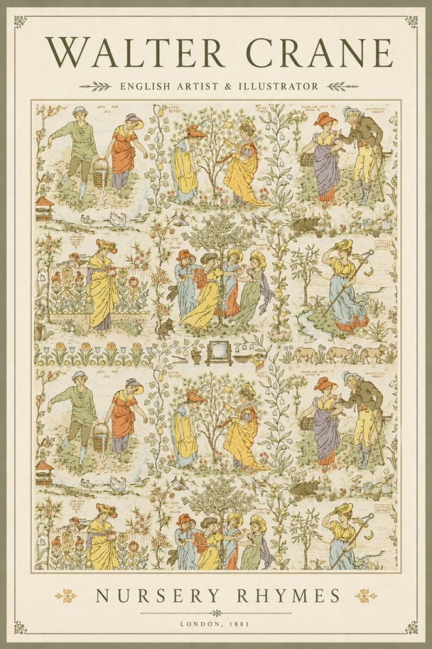 Walter Crane Nursery Rhymes No3 - Poszter
