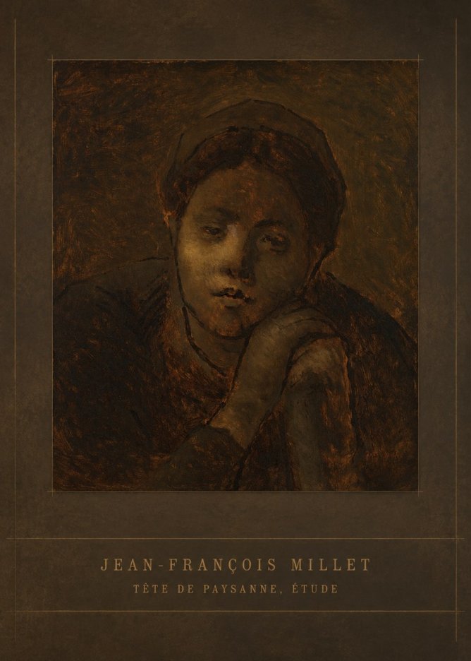 Jean-François Millet Tête De Paysanne, Étude No4 - Poszter