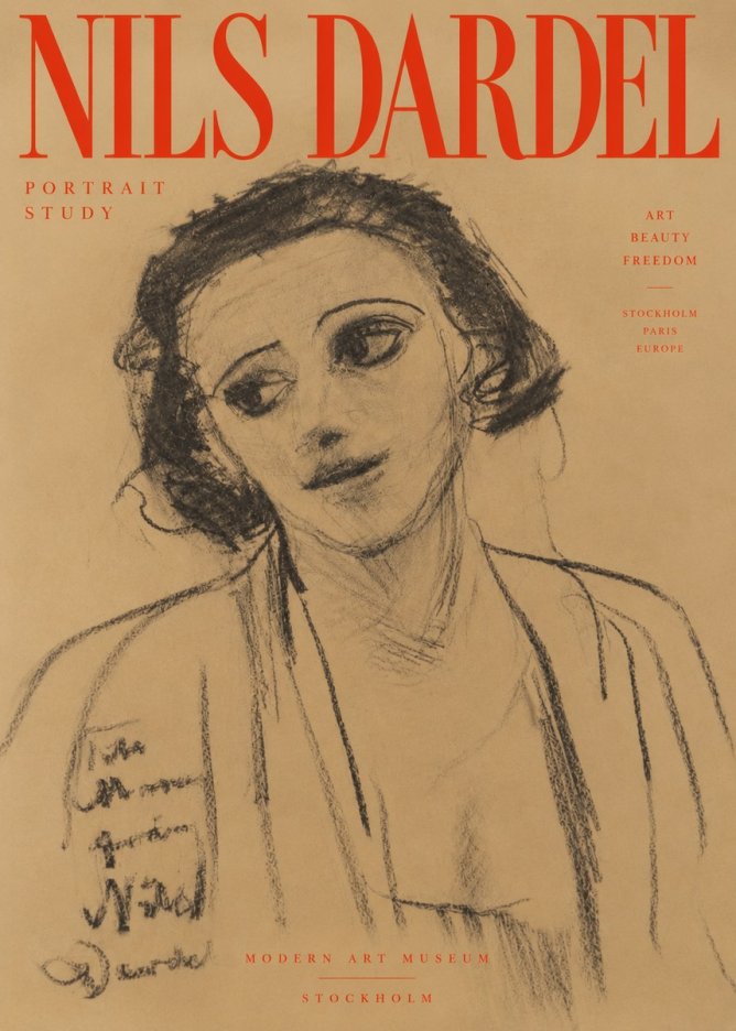Nils Dardel Portrait Study No2 - Poszter