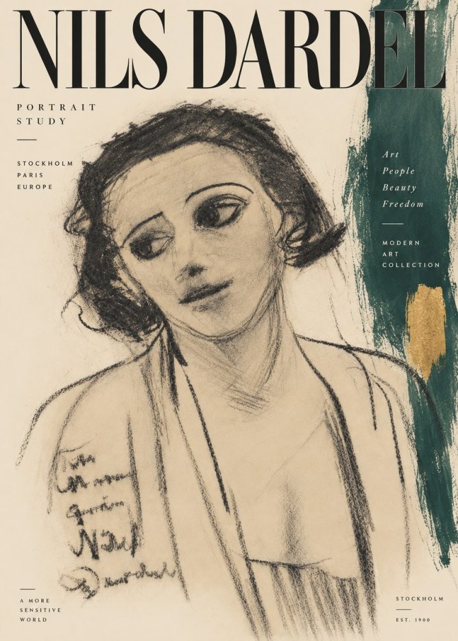 Nils Dardel Portrait Study No5 - Poszter