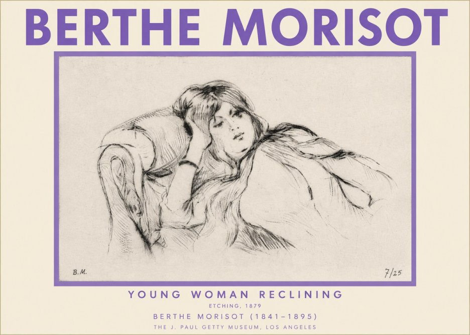 Berthe Morisot Young Woman Reclining I No2 - Poszter