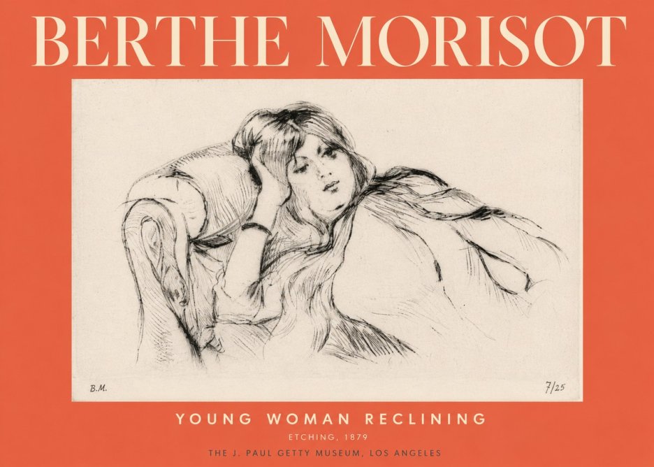 Berthe Morisot Young Woman Reclining I No3 - Poszter