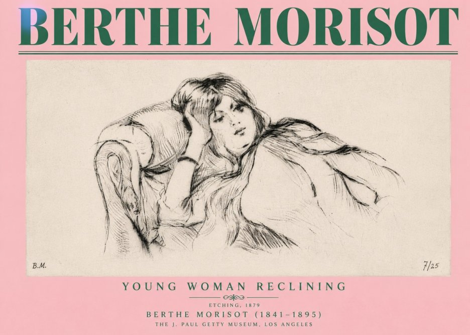 Berthe Morisot Young Woman Reclining I No4 - Poszter