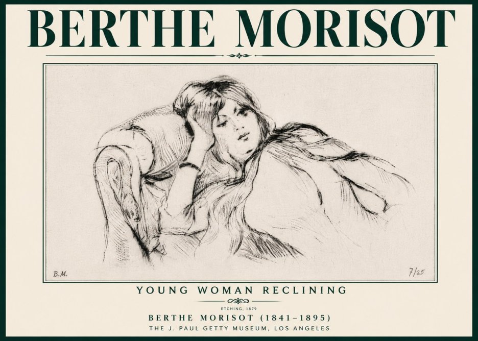 Berthe Morisot Young Woman Reclining I No6 - Poszter
