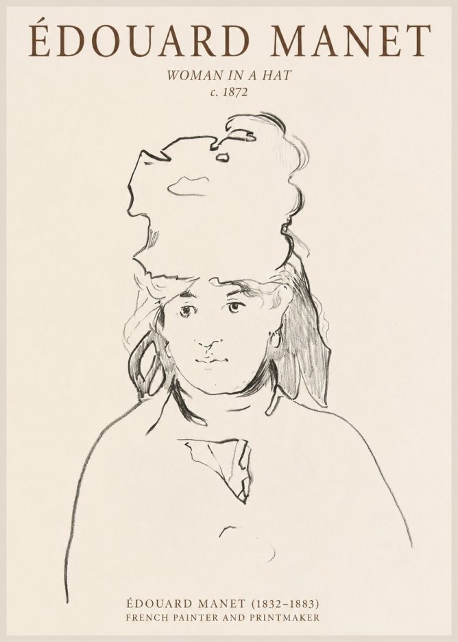 Édouard Manet Woman in a Hat No1 - Poszter