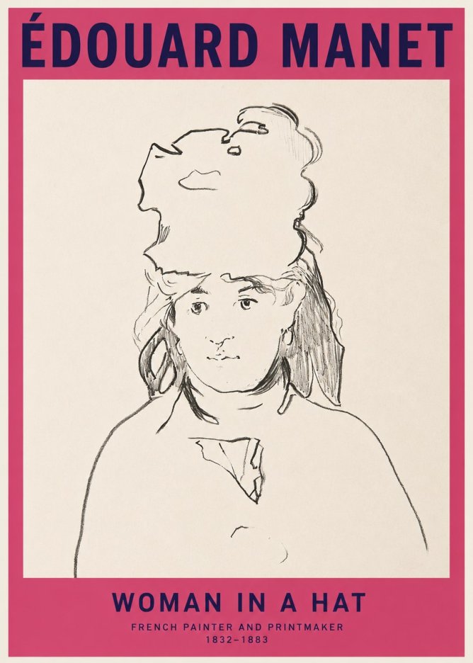 Édouard Manet Woman in a Hat No2 - Poszter