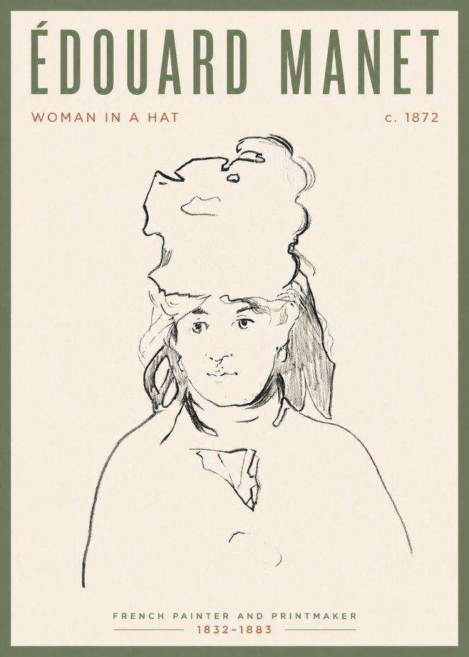 Édouard Manet Woman in a Hat No4 - Poszter