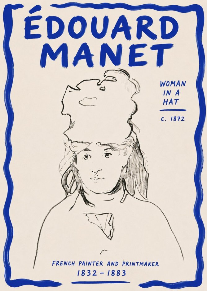 Édouard Manet Woman in a Hat No6 - Poszter