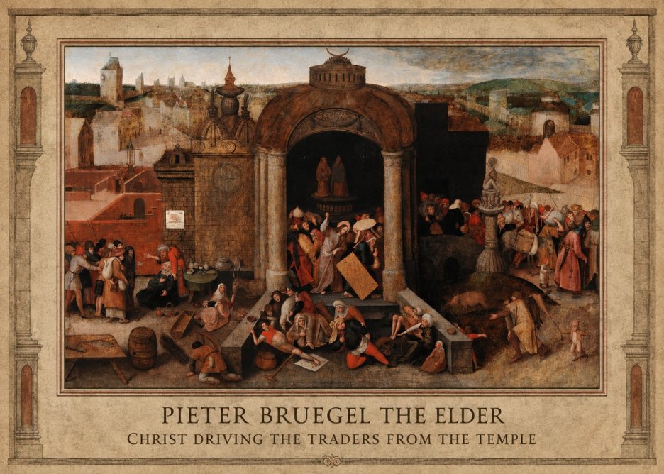 Pieter Bruegel Christ Driving the Traders from the Temple No1 - Poszter