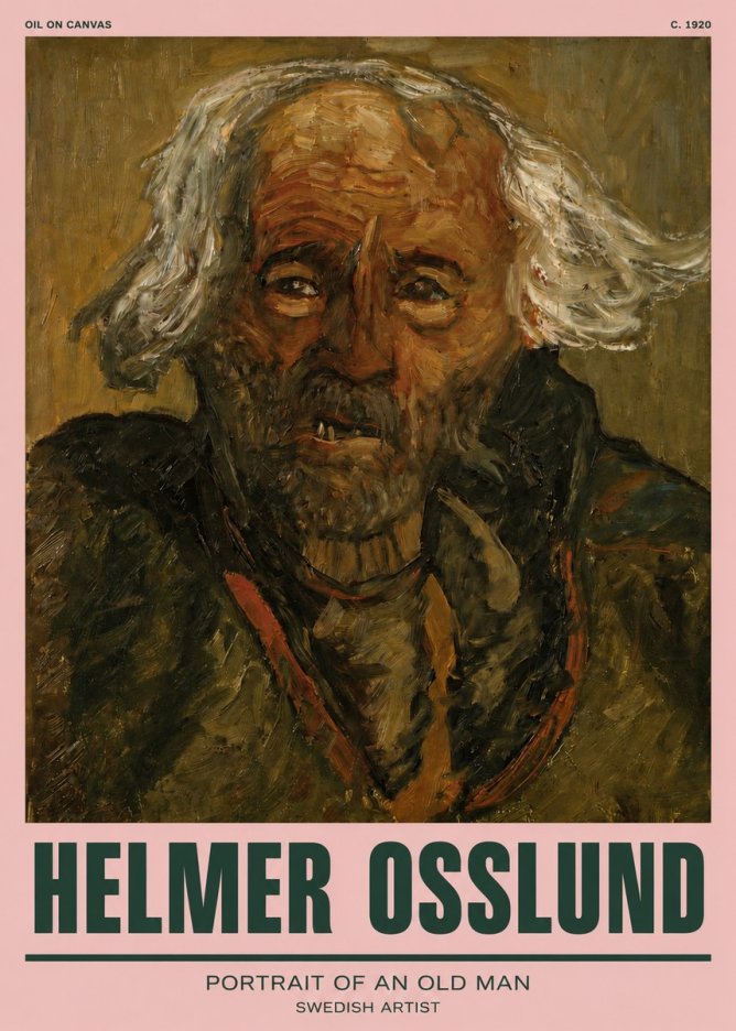 Helmer Osslund Portrait of an Old Man No3 - Poszter