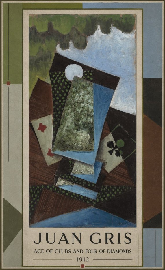 Juan Gris Ace of Clubs and Four of Diamonds No1 - Poszter