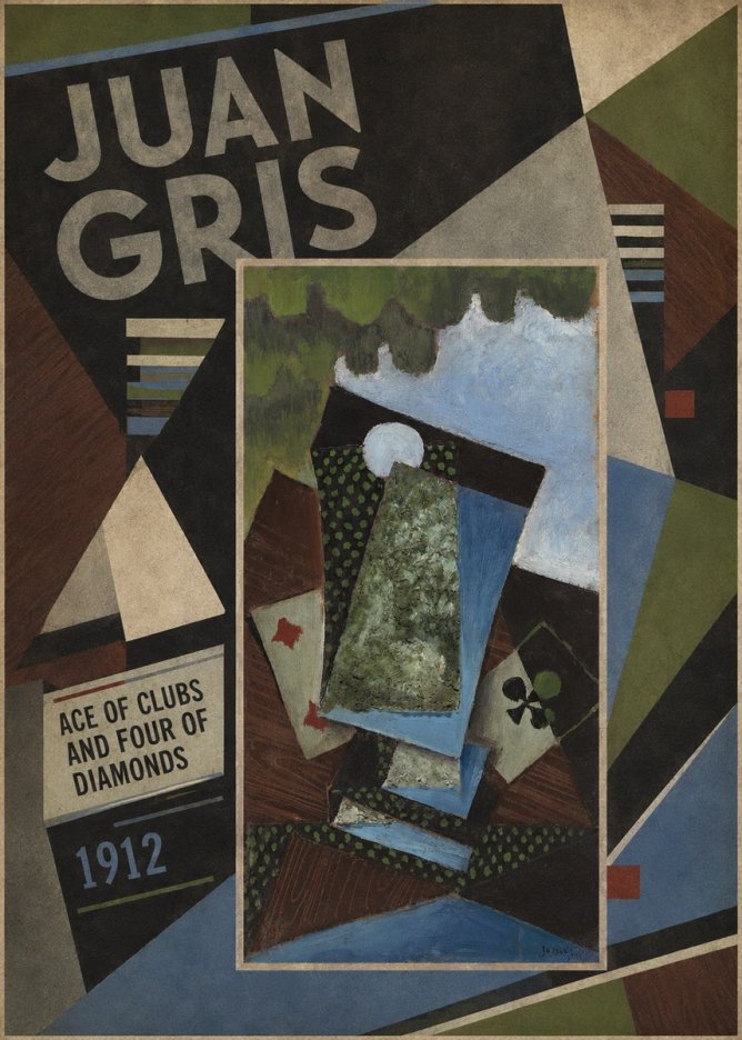 Juan Gris Ace of Clubs and Four of Diamonds No2 - Poszter