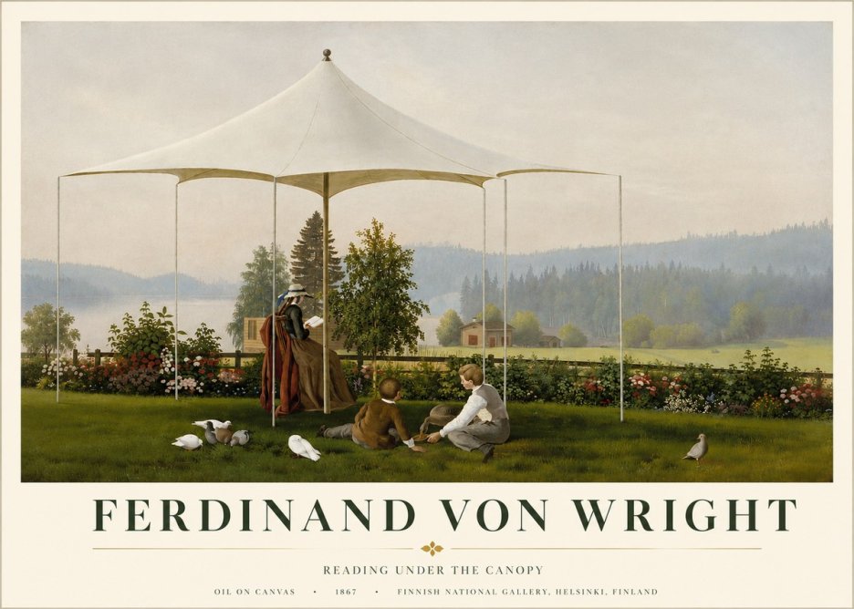 Ferdinand von Wright Reading Under the Canopy No3 - Poszter
