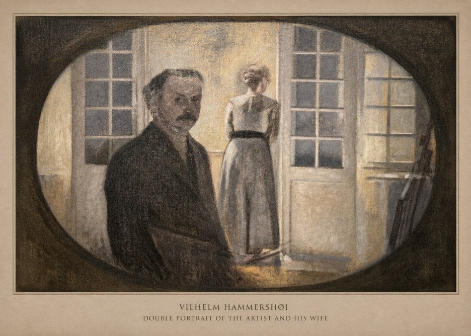 Vilhelm Hammershøi Double Portrait of the Artist and His Wife No6 - Poszter